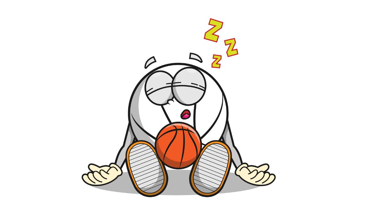 Sleepy young basketball player needing more sleep